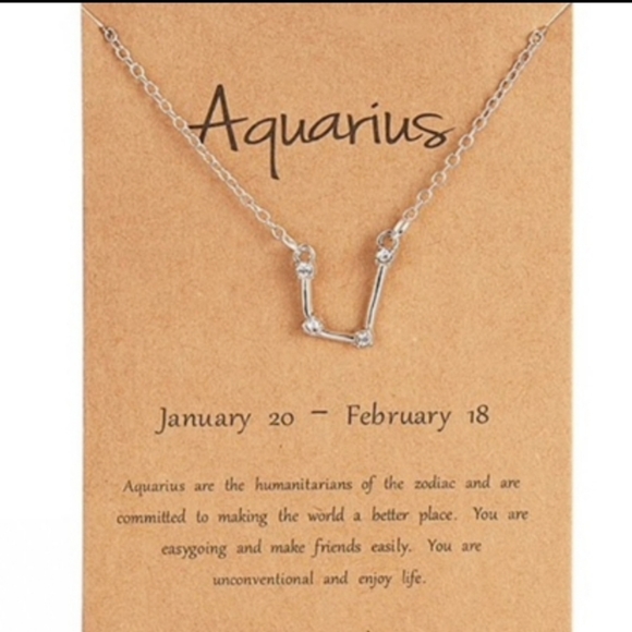 Aquarius Zodiac Constellation Necklace - Picture 1 of 5